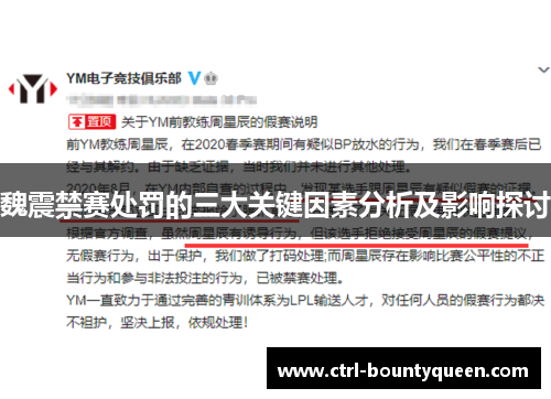 魏震禁赛处罚的三大关键因素分析及影响探讨